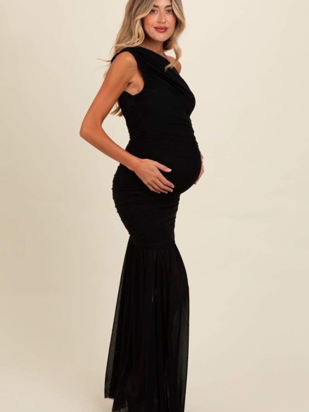 Pink Blush Maternity Black Formal Maxi Dress